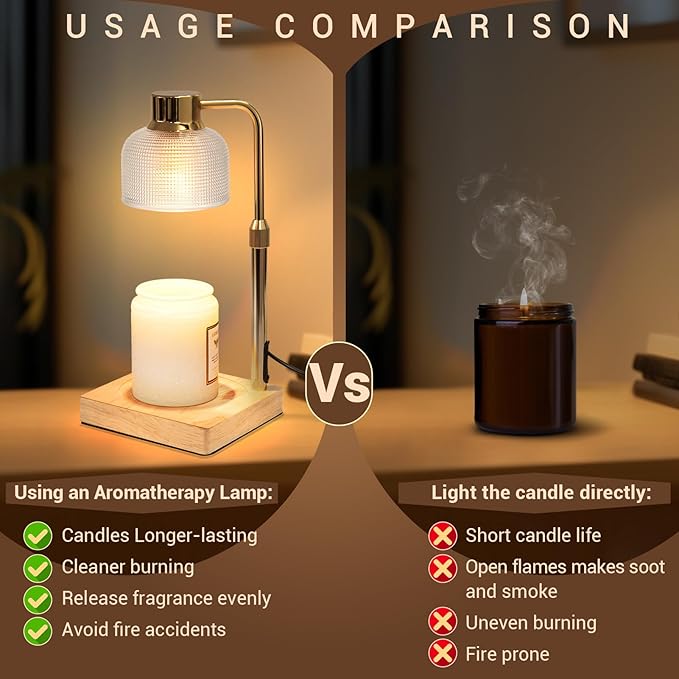 KLL Candle Warmer Lamp with Timer: Birthday Gifts for Women Mom Friend Sister - House Warming Gifts New Home - Dorm Room Office Apartment Vintage Home Decor