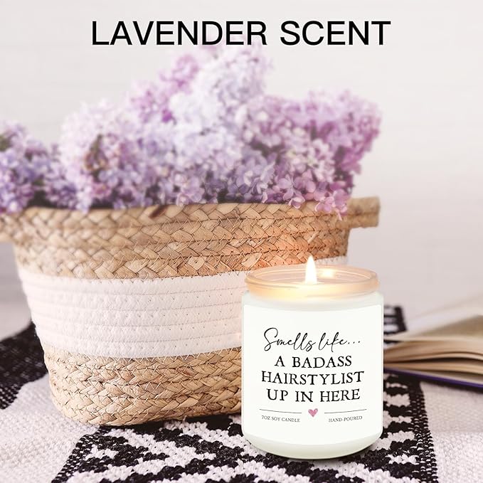 Hair Stylist Gifts, Hairdresser Gifts for Women Men, Cosmetology Graduation Present - Hair Salon Decor, Thank You Present for Hairstylist, Birthday Christmas Gift for HairDresser, Funny Scented Candle