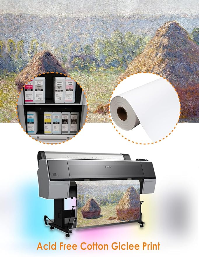 DECORARTS - Haystacks Series Series(Quadruple), Claude Monet Art Reproduction. Giclee Canvas Prints Wall Art for Home Decor 20x16, 4pcs/set