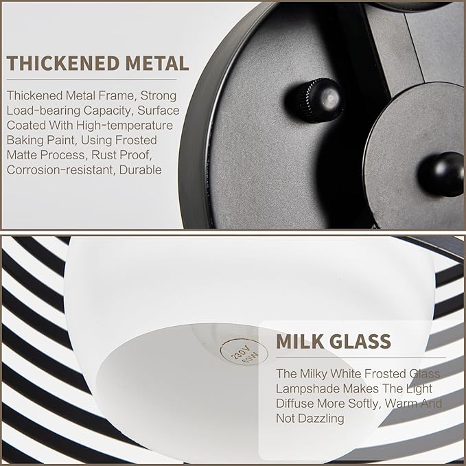 Modern Industrial Matte Black Small Semi Flush Mount Ceiling Light Fixture,Close to Ceiling Lamp Lighting Fixtures With Milk Glass Cover,for Closet Hallway Bathroom Foyer Entryway Pantry Laundry room