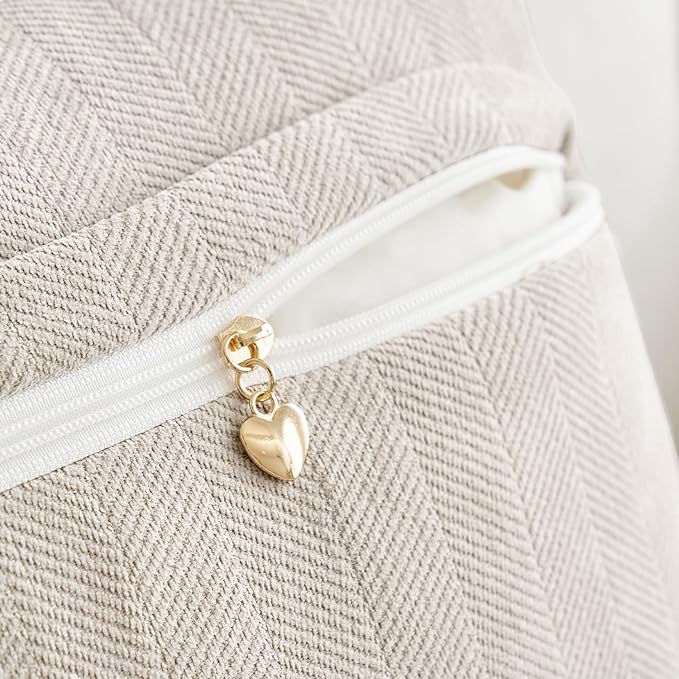 MIULEE Pack of 2 Cream Beige Decorative Pillow Covers 20x20 Inch Soft Chenille Luxurious Couch Throw Pillows Farmhouse Cushion Covers with Elegant Design for Sofa Bedroom Living Room Home Decor