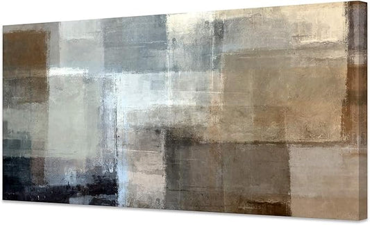 Baisuart A61275 Canvas Prints Abstract Wall Art Print Paintings Grey and Brown Stretched Canvas Wooden Framed for living Room Bedroom and Office Home Decor Artwork XXLarge 30x60inch