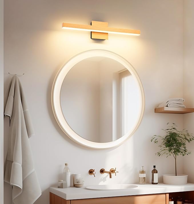 Joossnwell Bathroom Vanity Light 23.62 Inch Modern Bathroom Light Fixtures Dimmable 5CCT Led Vanity Lighting Gold and Black Bath Light Over Mirror ETL Certificated