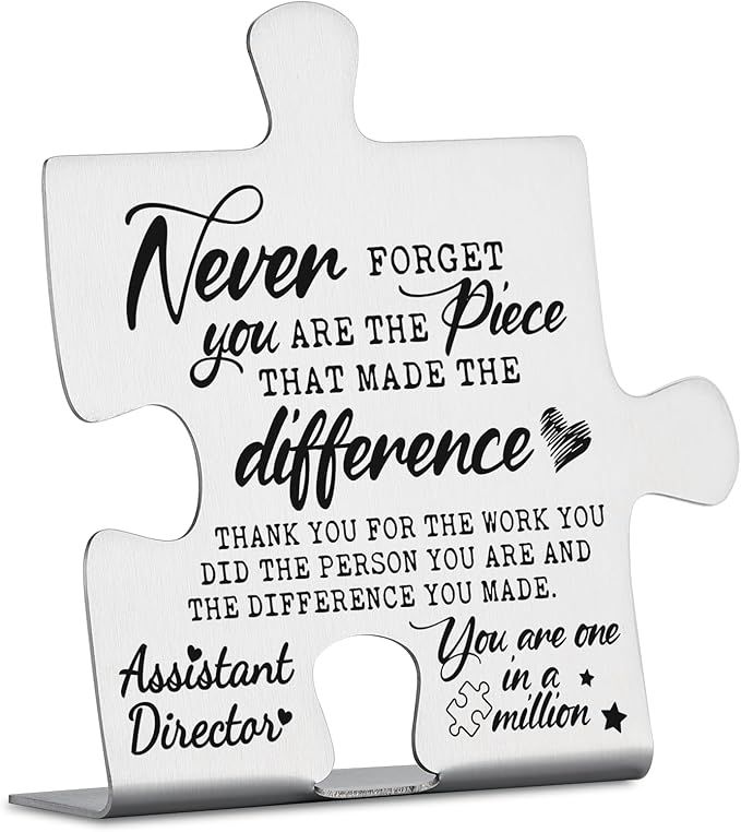 Assistant Director Gifts, Thank You Appreciation Gifts for Assistant Director Week Birthday Christmas Office Desk Decor Puzzle Piece Decorative Signs Plaques YCC29