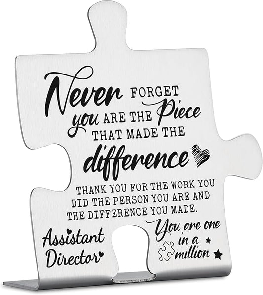 Assistant Director Gifts, Thank You Appreciation Gifts for Assistant Director Week Birthday Christmas Office Desk Decor Puzzle Piece Decorative Signs Plaques YCC29