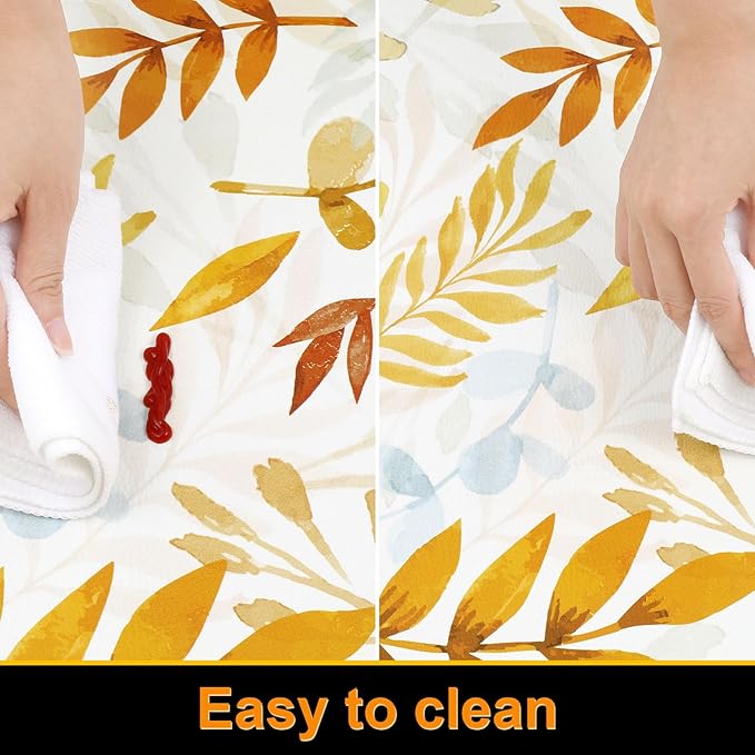 SHACOS Fall Anti Fatigue Kitchen Mat 2 Pcs Autumn Orange Leaves Maple Leaf Non Slip Cushioned Kitchen Floor Mats Ergonomic Standing Mat Fall Decor 17x27.5+17x47