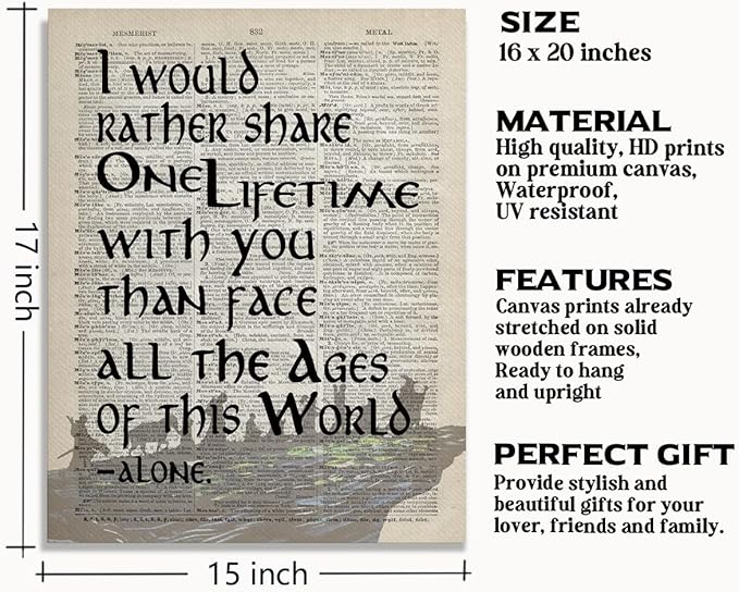 Lord of the Rings Framed Arwen Poster - 14x17 inch Wall Art Decor for LOTR Birthday Gifts