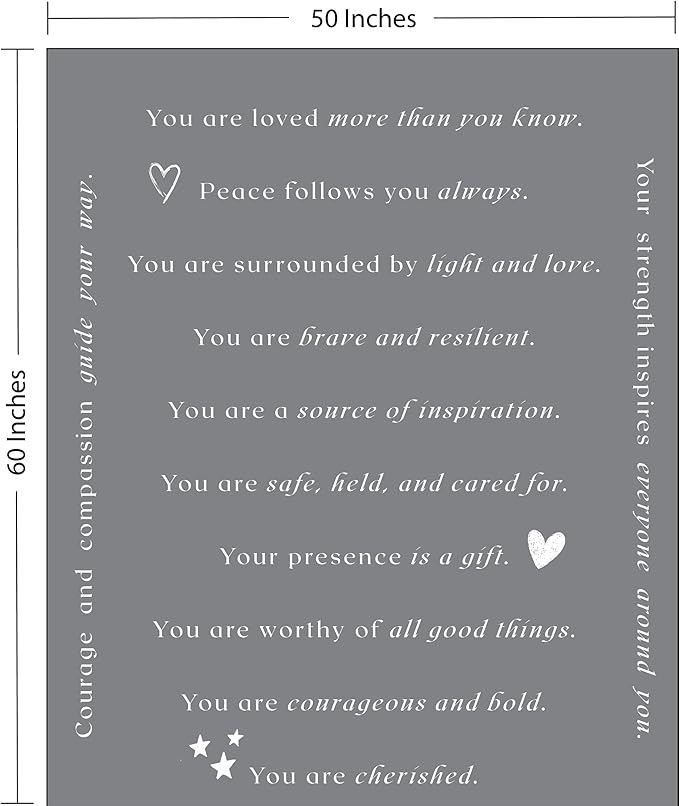 WOLF CREEK BLANKET - Single Layer Fleece Light and Love Compassion Blanket- Positivity Courage and Affirmations Get Well Gift, Plush Healing Thoughts Love Hope & Comfort