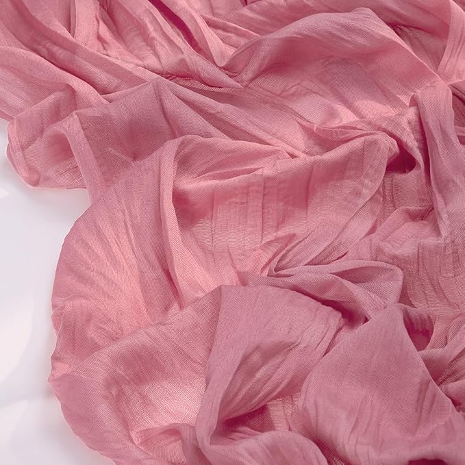 Socomi 3pcs Mauve Fall Thanksgiving Cheesecloth Table Runner Boho Rustic Gauze 120 inch 10FT Cheese Cloth Runner for Wedding Party Baby Shower Birthday Home Decor Holiday Decorations