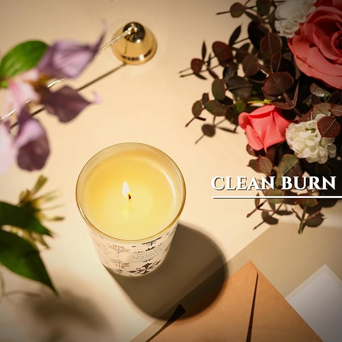 HomeLights Soy Wax Candles for Home Scented, 1-Wick Candles in Lavender Vanilla Scented, Aromatherapy Candles Gift for Parties, Relaxing, Bohemian Natural Textures, 6.7oz