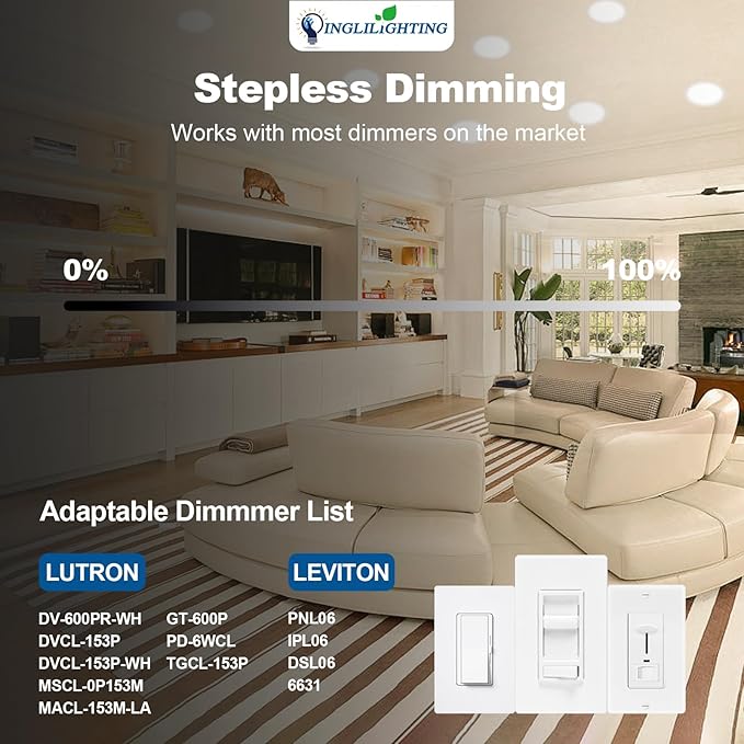 DLLT LED Recessed Ceiling Lights: 12 Pack 4 Inch 5CCT Ultra-Thin Lighting with Junction Box for Bedroom - 900LM Brightness 9W Eqv 90W Dimmable Canless Wafer Downlight with ETL&FCC