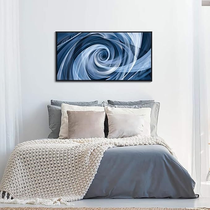 YDYSUNE Abstract art painting blue coil color graffiti white background modern artwork decoration living room bedroom kitchen 20x40 inches