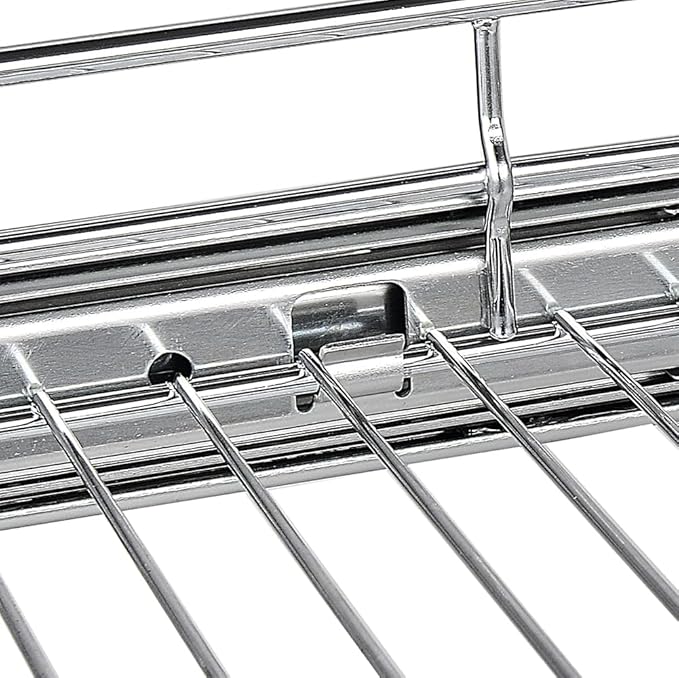 OCG Pull Out Cabinet Organizer 2 Pack (12" W x 21" D), Pull out Shelves 1 Tier, Cabinet Slide Out Shelves for Base Cabinet Organization in Kitchen Bathroom Pantry, Bottom Mount, Chrome Finish