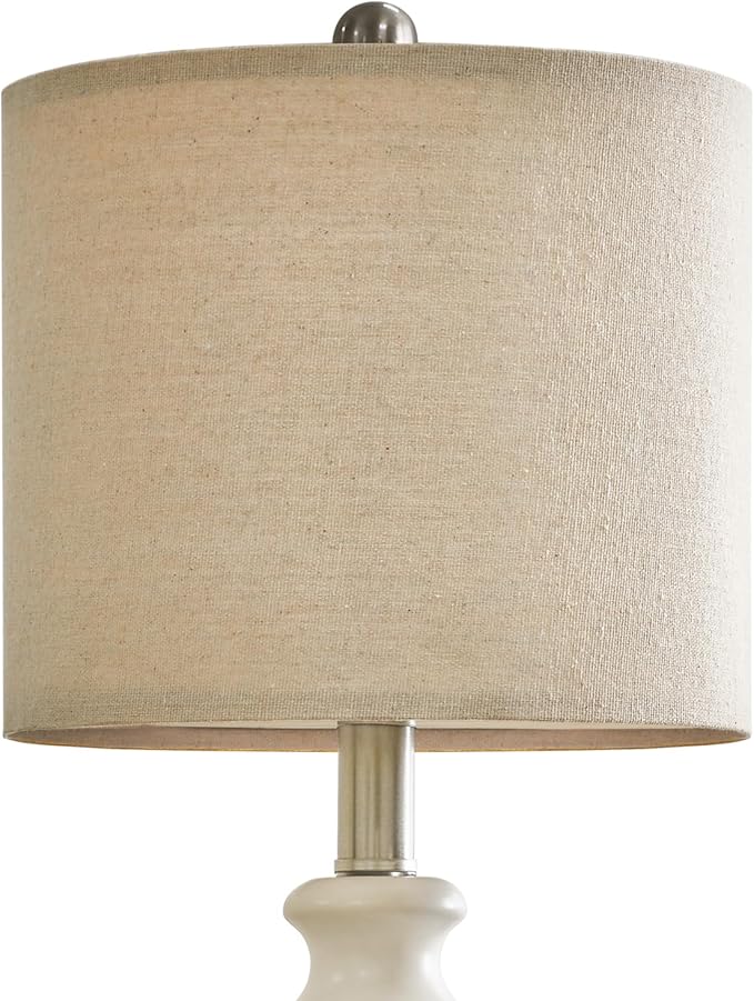 PoKat 20" Bedroom Lamps Set of 2, 3 Way Dimmable Farmhouse Table, Ceramic Nightstand Lamps for Living Room, Bedside Lamps for Bedroom End Table White