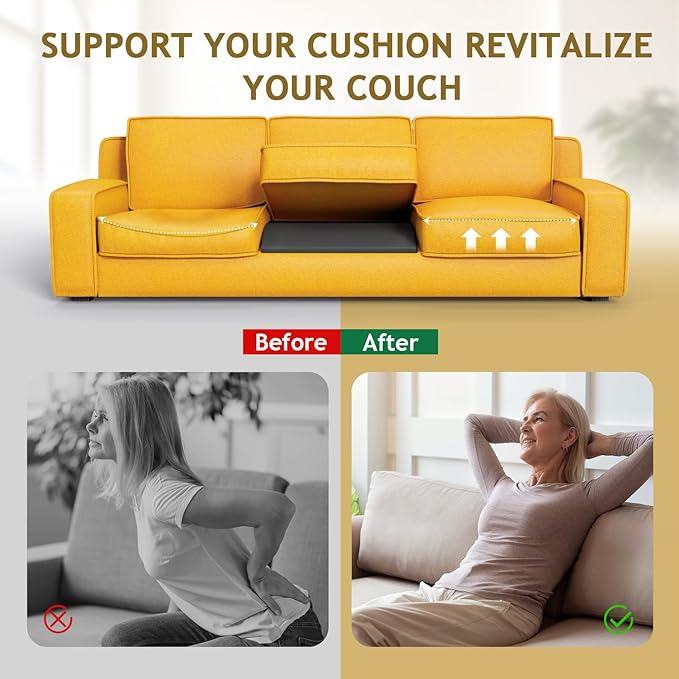 Couch Cushion Support for Sagging Seat Sofa Couch Supports for Sagging Cushions Curved High Density Foam Grey Pack of 1