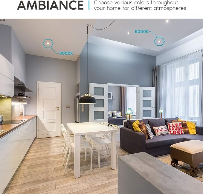 LUXRITE 16 Pack 3 Inch Square Ultra Thin LED Recessed Light with Junction Box, 8W, CCT Color Selectable 2700K | 3000K | 3500K | 4000K | 5000K, Dimmable Wafer Light, 540 Lumens, Energy Star, IC Rated