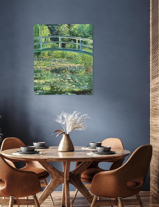 DECORARTS - The Japanese Bridge (The Water-Lily Pond), Claude Monet Art Reproduction. Giclee Canvas Prints Wall Art for Home Decor 24x20