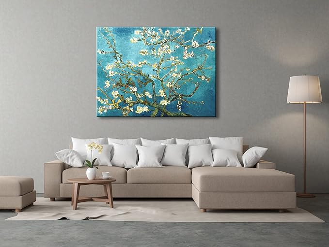 Wieco Art Almond Blossom By Vincent Van Gogh Oil Paintings Reproduction Modern Extra Large Floral Giclee Canvas Prints Flowers Pictures on Canvas Wall Art for Home Office Decorations XL