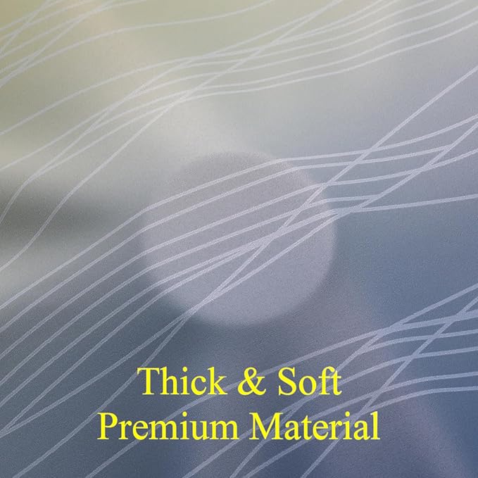 Estelar Textiler Navy Blue and Yellow Blackout Curtains 54 Inch Length, Full Light Blocking Gradient Grommet Drapes for Living Room, Thermal Insulated Ombre Curtains for Bathroom,52Wx54L,2 Panels