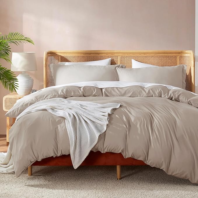 Nestl Linen Duvet Cover King Size - Soft Double Brushed King Duvet Cover Set, 3 Piece, with Button Closure, 1 Duvet Cover 104x90 inches and 2 Pillow Shams