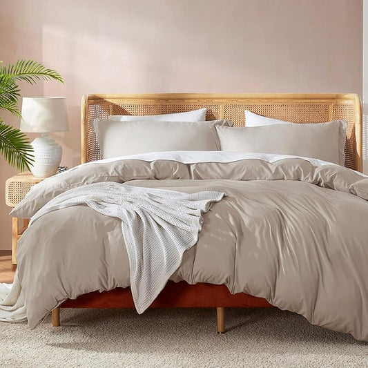 Nestl Linen Duvet Cover King Size - Soft Double Brushed King Duvet Cover Set, 3 Piece, with Button Closure, 1 Duvet Cover 104x90 inches and 2 Pillow Shams