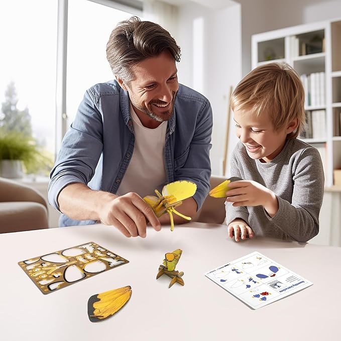 Fidget Toys Eco-Friendly 3D Paper Puzzles for Educational STEM Activities and Early Learning - Ideal Sensory Toys Gifts for Kids 7+(Grass Yellow)……