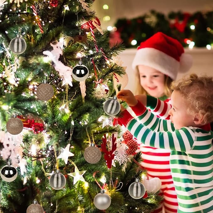 30PCS 2" Christmas Ball Ornaments Shatterproof Champagne Christmas Tree Decorations Xmas Tree Balls Halloween Ornaments Décor