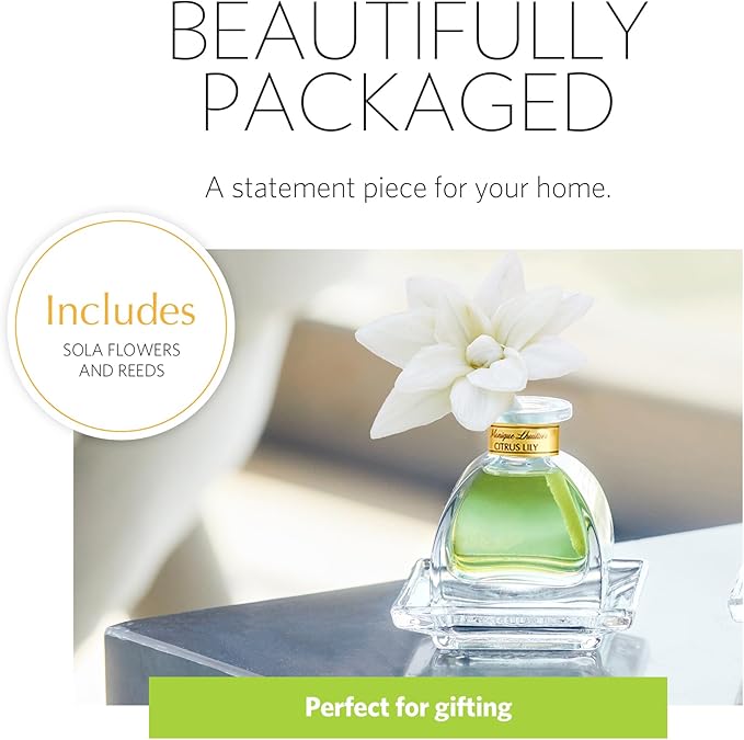 AGRARIA PetiteEssence Flower and Reed Diffuser Set, Handcrafted Sola Flower Botanical Home Fragrance, Scented Oil Diffuser Gift Set for All Occasions