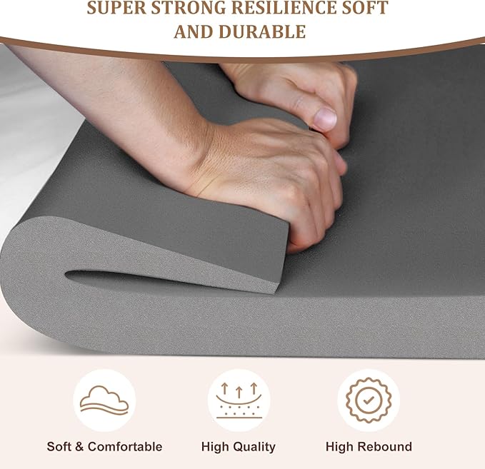 Couch Cushion Support to Fix Sagging Sofas - 20''x20'' Under Cushion Supports for Saggy Seat High Density Curved 35D Foam, Grey 3 Pack