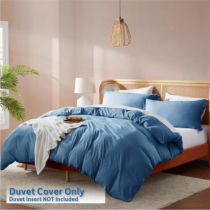 Nestl Double Brushed Blue Heaven Duvet Cover Set - Twin XL 2 Piece with Button Closure, 1 Twin Size Duvet Cover 68x90 inches and 1 Pillow Sham