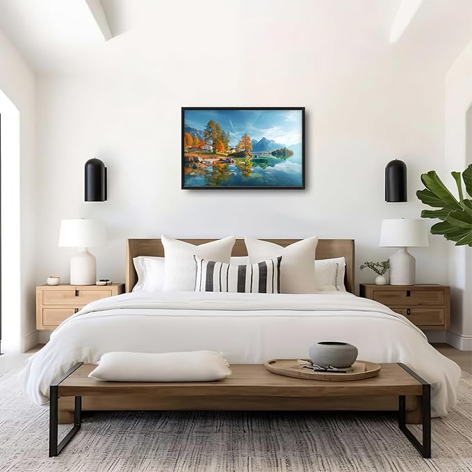 Lovira Lake Landscape Large Wall Art Nature Scenery Canvas Wall Decor Pictures Prints Painting Framed Modern Artwork for Living Room Bedroom Bathroom Kitchen Office 24"x36"