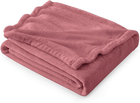 Bedsure GentleSoft Fleece Throw Blanket for Couch Rose Pink - Lightweight Plush Fuzzy Cozy Soft Blankets and Throws for Sofa, 50x70 inches