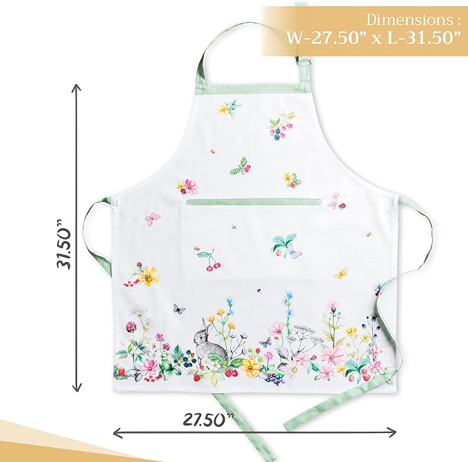 Maison d' Hermine 100% Cotton Apron for women with Pocket Kitchen Chef Apron for Men Cooking Gardening Server Waitress