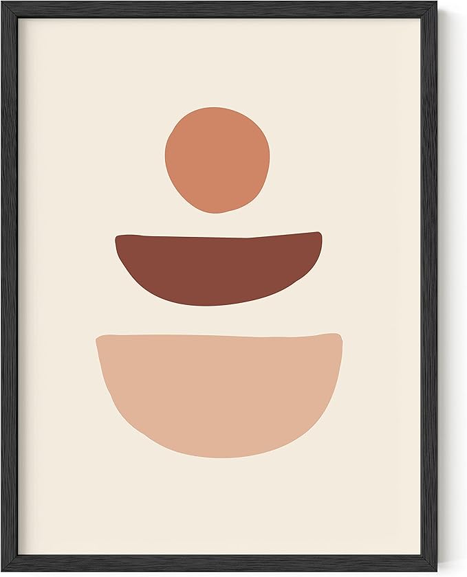 HAUS AND HUES Boho Wall Art - Minimalist Decor | Neutral Art Prints | Geometric Mid Century Modern Design | 12" x 16" UNFRAMED