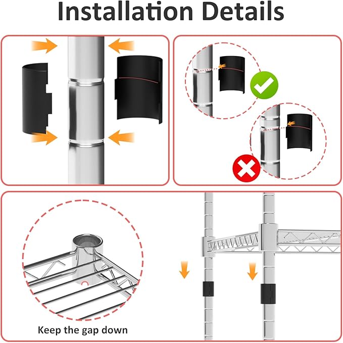 Garage Shelving with Wheels, 5 Tier Shelving Unit and Adjustable Feet, 865 lb High Capacity Rolling Storage Shelf for Kitchen, Office, Dining Room, Garage(23.6"x 17.7"x 72"), Chrome