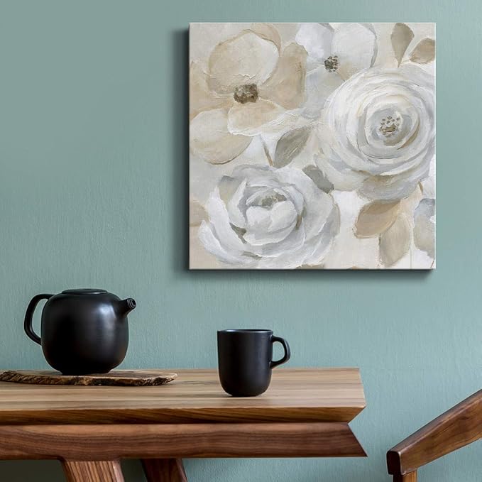 Wexford Home Square Premium Gallery Wrapped Canvas Flower Multicolor Wall Art Abstract Floral Romance Modern Pictures Print for Home Office, Ready to Hang