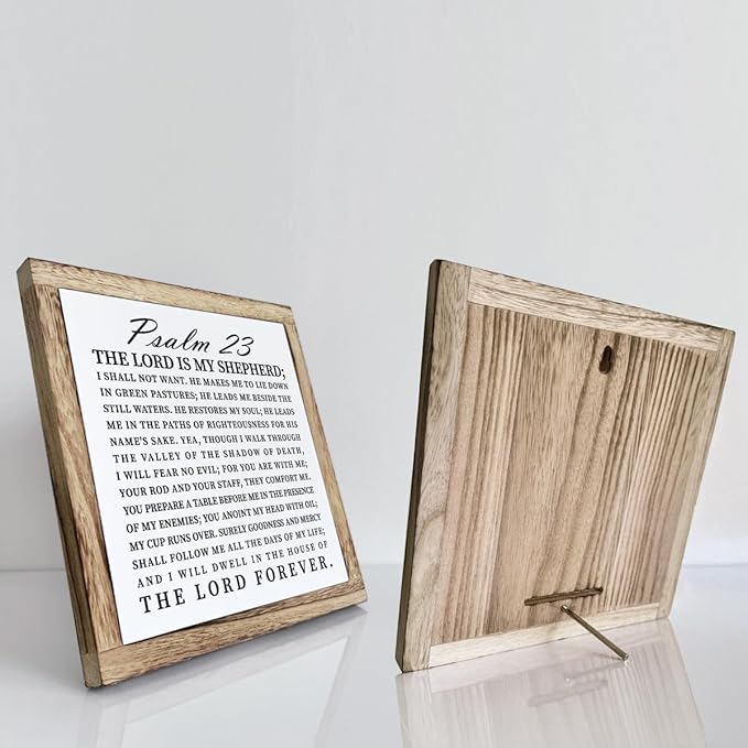 Scripture Sign, The Lord is My Shepherd Sign, Wooden Plaques Box Signs, Christian Desk Sign, Spiritual Table Decor Sign, Bible Verse Decor, Religious Artwork, Shelf Decoration, Living Room Decor