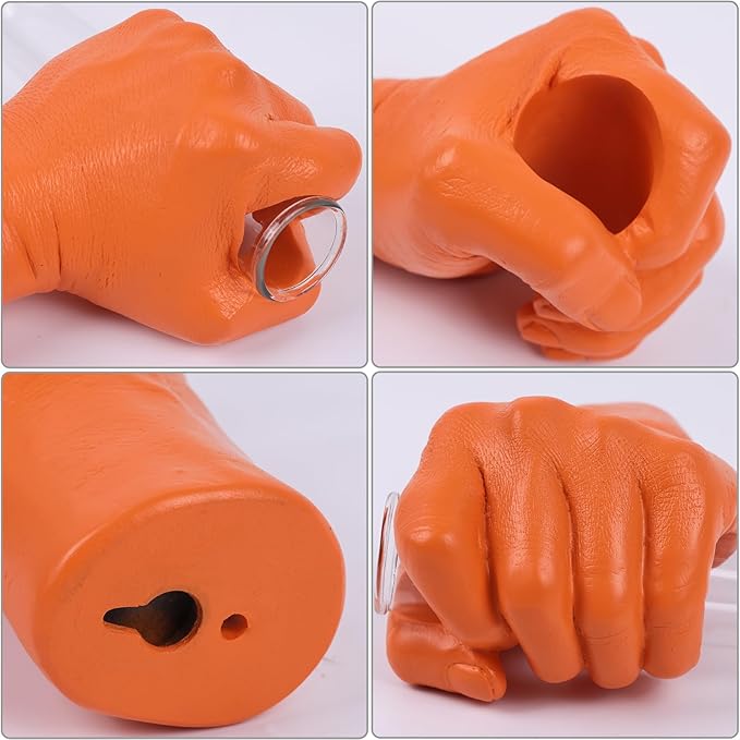 Orange Wall Sculptures, Hand Vases Home Decor, Wall Mount Art Sculpture, Unique Wall Art Statue, Funky Flower Vase Decorations, Modern Eclectic Hanging Decor,Glass Test Tube Vase (Orange)