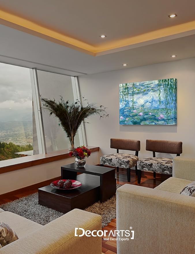 DECORARTS - Water Lilies 1916-1919, Claude Monet Classic Art. Giclee Print Canvas Art for Wall Decor 30x24