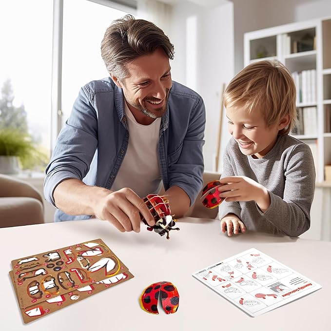 Early Educational Toys and Games, Eco-Friendly STEM Activities and 3D Paper Puzzles for Autistic Kids-Ladybug (Ages 7 and up)……