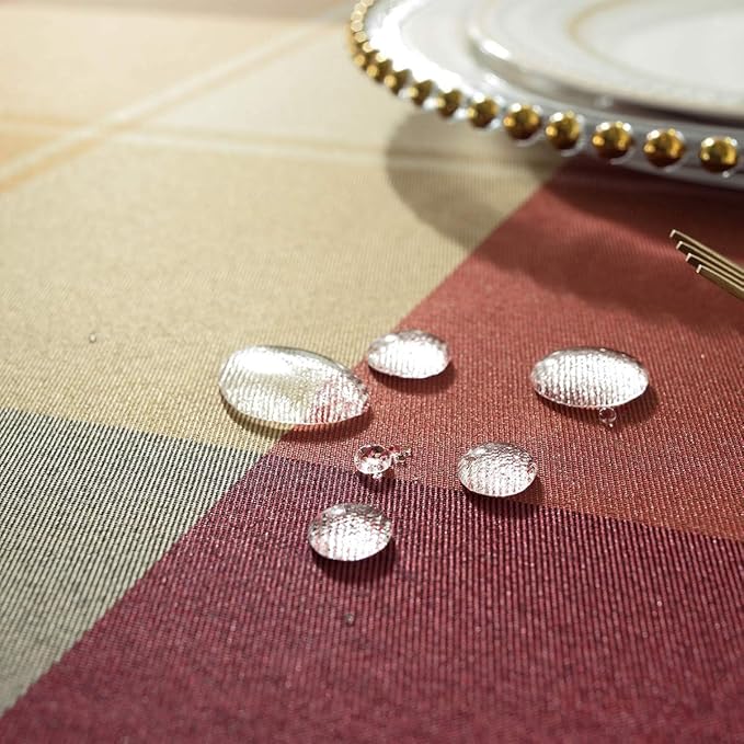 SASTYBALE Rectangle Tablecloth Checkered Style Polyester Table Cloth Spillproof Heavy Weight Table Cover for Kitchen Dinning Tabletop (Rectangle/Oblong, 52" x 70" (4-6 Seats), Red)