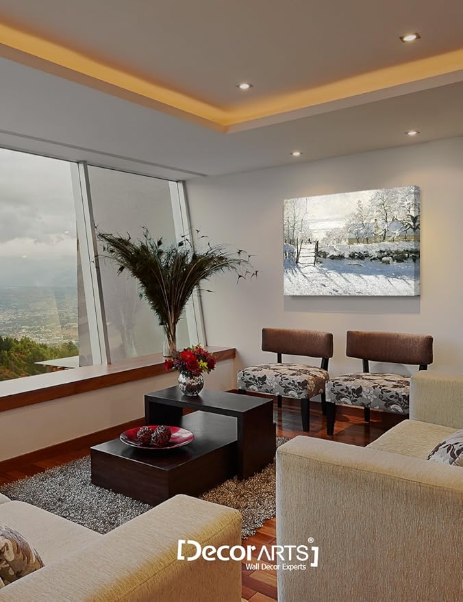 DECORARTS - The Magpie, Claude Monet Classic Art. Giclee Print Canvas Art for Wall Decor 30x24