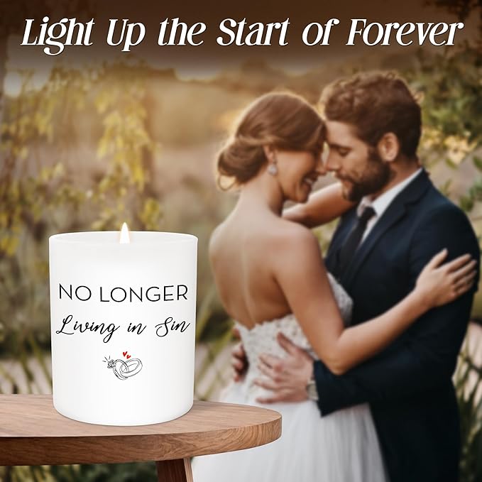 Engagement Gifts for Couples - Long Lasting Vanilla Lavender Candle 10 oz - Funny Wedding Gifts for Newly Engaged Couples, Bridal Gift for Women, Bridal Shower Gift Ideas