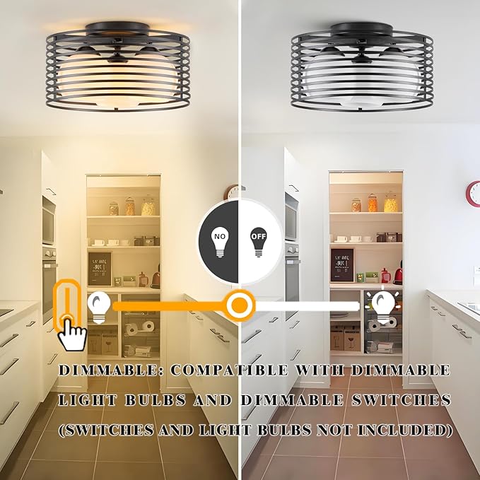 Modern Industrial Matte Black Round Semi Flush Mount Ceiling Light Fixture,Close to Ceiling Lamp Lighting Fixtures With Globe Milk Glass Cover,for Kitchen Master Bedroom Living room Hallway(12.79 in)