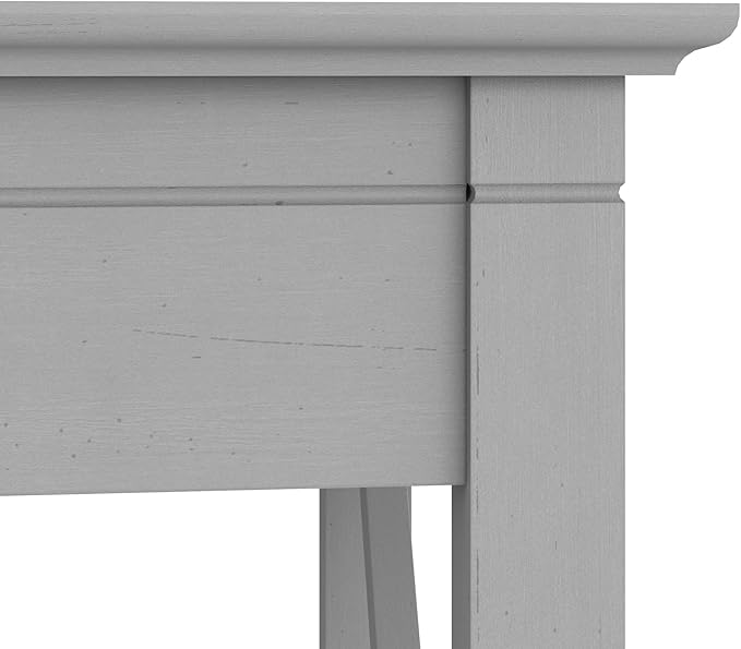 Bush Furniture Key West Small End Table with Storage | Modern Farmhouse Accent Shelf for Living Room in Cape Cod Gray