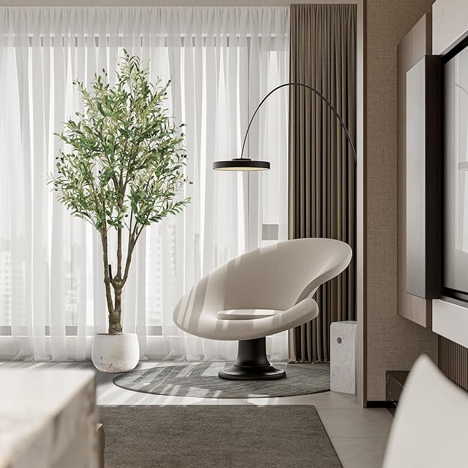 Faux Olive Tree 6ft(72in) Tall Artificial Plant Indoor Decor Large Realistic Potted Fake Modern Greenery with Natural Wood Branches and Green Leaves for Home Living Room,Bedroom,Office Decor.