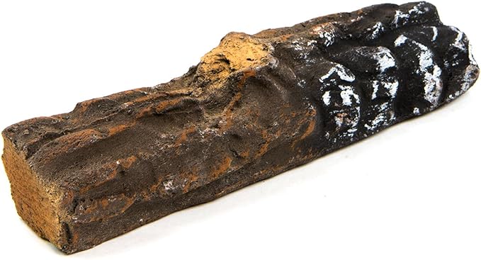 Barton 10-Pieces Ceramic Logs Set Gas Vented Fireplace Realistic Fire Log Stackable Logs Fire Place Fire Pit Insert Fireplace (10pcs) Wood Logs