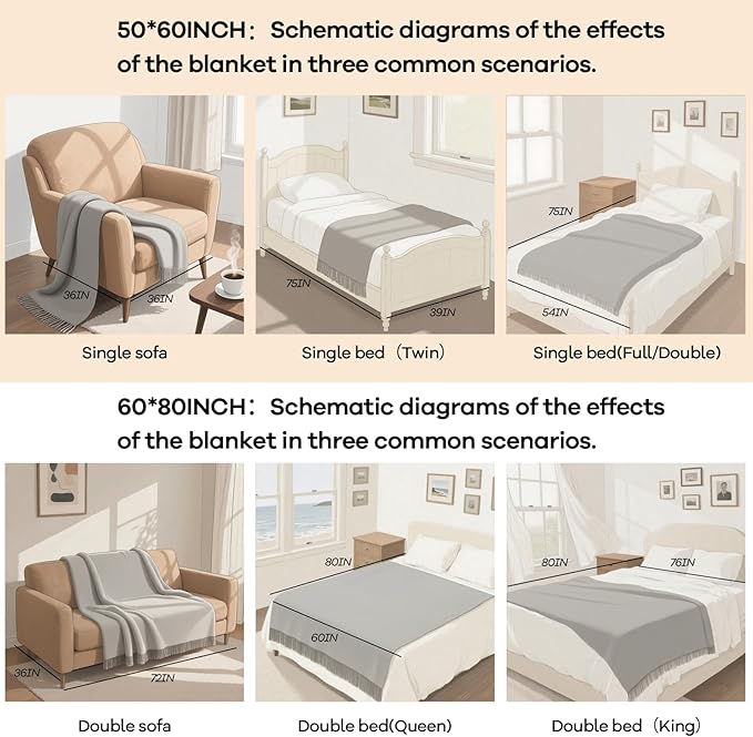 inhand Green Christmas Throw Blanket for Couch and Bed, Birthday Gifts for Women Teen Girl Friend Home Decor Knitted Twin Size Blanket, Outdoor Lightweight Farmhouse Warm Woven Decorative, 60"x80"