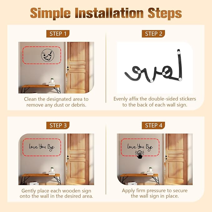 Yadiana Love You Bye Wood Sign Home Decor,21.6" Black Boho Home Wall Decor Modern Wall Art Decor Express Love and Warm for Your Family Lovers, Room Entryway Hallway House Wall Decor Aesthetic