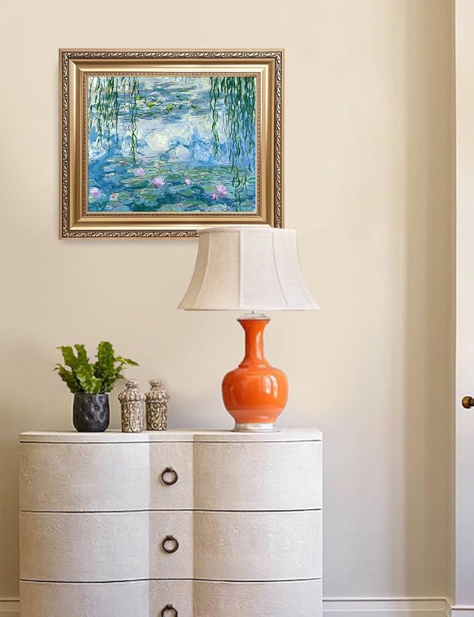 DECORARTS - Water Lilies 1916-1919, Claude Monet Art Reproduction. Giclee Print& Museum Quality Framed Art for Wall Decor.